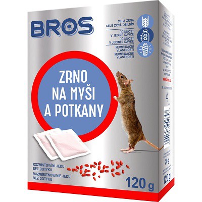 Bros -zrní na myši a potkany 120g | Chemické výrobky - Hubiče, odpuz.hmyzu, šampony pro psy